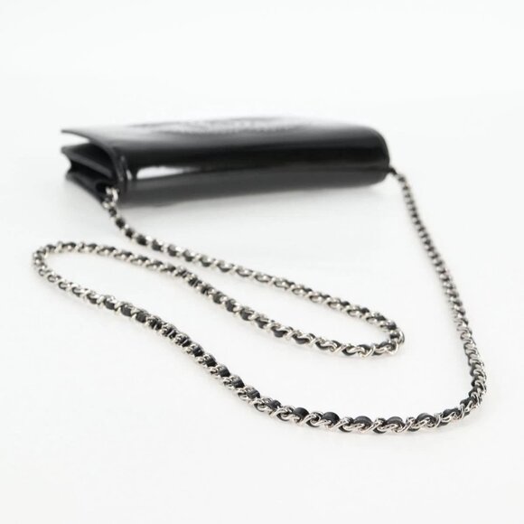 CHANEL Chain Shoulder Bag Enamel Black CC Auth - Picture 8 of 16